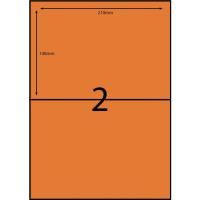 fluro orange  2 per page labels no margins