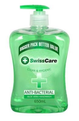 Image for SWISSCARE GREEN ANTI BACTERIAL ALOE VERA HAND WASH 650ML BIGGER PACK BETTER VALUE from Office National Sydney Stationery