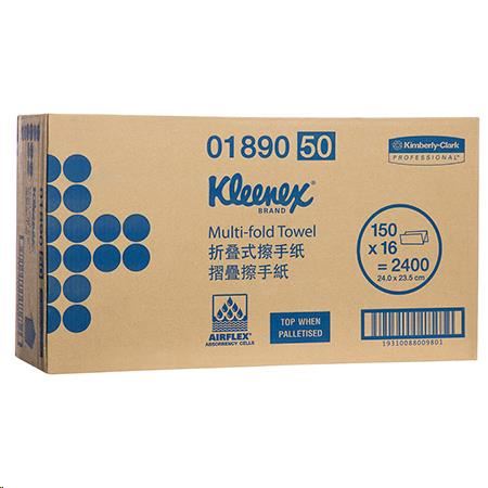 Image for KLEENEX MULTIFOLD HAND TOWEL 24 X 23.5CM 150 SHEETS CARTON 16 from Our Town & Country Office National