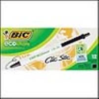 bic ecolution clic stic retractable ballpoint pen medium 1.0mm black box 12