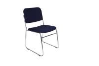 evo visitor chair navy fabric chrome sled base