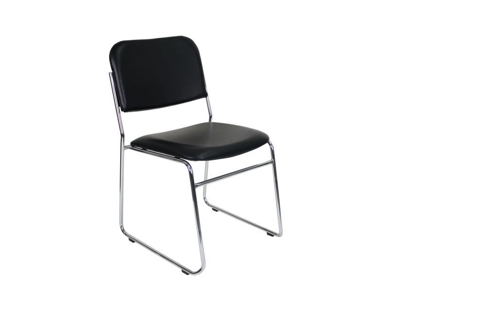 Image for EVO VISITOR CHAIR BLACK P/U CHROME SLED BASE from Our Town & Country Office National