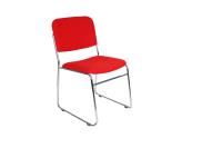 evo visitor chair red fabric chrome sled base