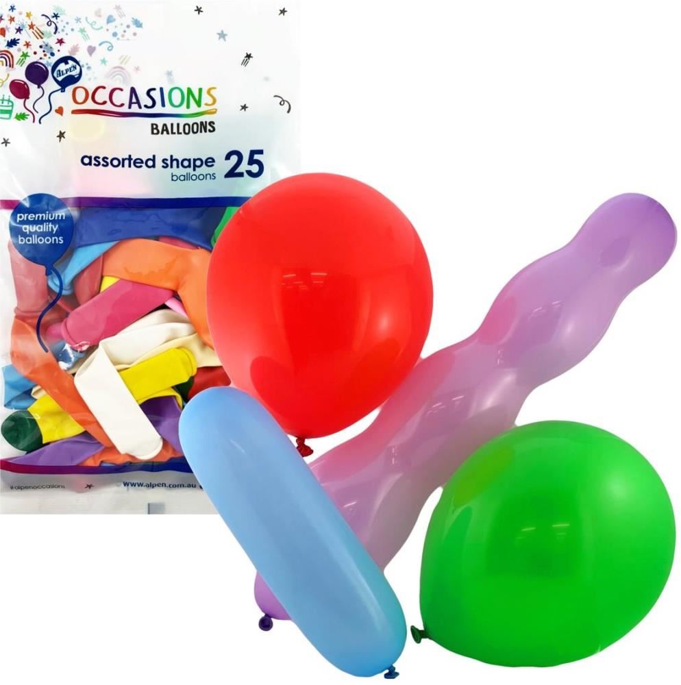 BALLOONS ALPEN ASST SHAPES 25'S | | 60079