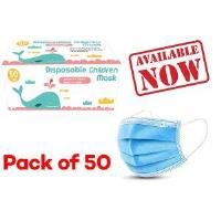 face mask kids 3 ply blue ear loop level 1 protection box 50 - age 4-12 years