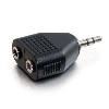 alogic 3.5mm sterio audio (m) to 2 x 3.5mm sterio audio (f) splitter adapter (1) male to (2) female 3.5m-2f-adp