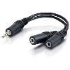 alogic 3.5mm stereo audio (m) to 2 x 3.5mm stereo audio (f) splitter cable (1) male to (2) female  3.5-y-mff