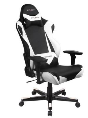 Image for DXRACER DXR-RZ00-WH RACING SERIES GAMING CHAIR, NECK/LUMBAR SUPPORT - BLACK & WHITE 1 YEAR WARRANTY from Shoalcoast Home and Office Solutions Office National