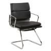 style flash executive black italian leather visitors chair 120kg 2 year warranty