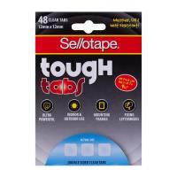 tabs sellotape tough tab 12x12mm double sided clear pk48