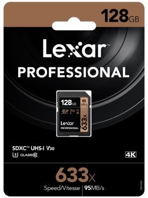 Image for LEXAR PROFESSIONAL 633X 128GB SDXC UHS-1 CARD - UP TO 95MBS READ/45MBS WRITE/ U3 C10 V30/HIGH QUALITY 1080P HD/3D/4K VIDEO/DSLR/ from Shoalcoast Home and Office Solutions Office National