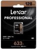 lexar professional 633x 128gb sdxc uhs-1 card - up to 95mbs read/45mbs write/ u3 c10 v30/high quality 1080p hd/3d/4k video/dslr/