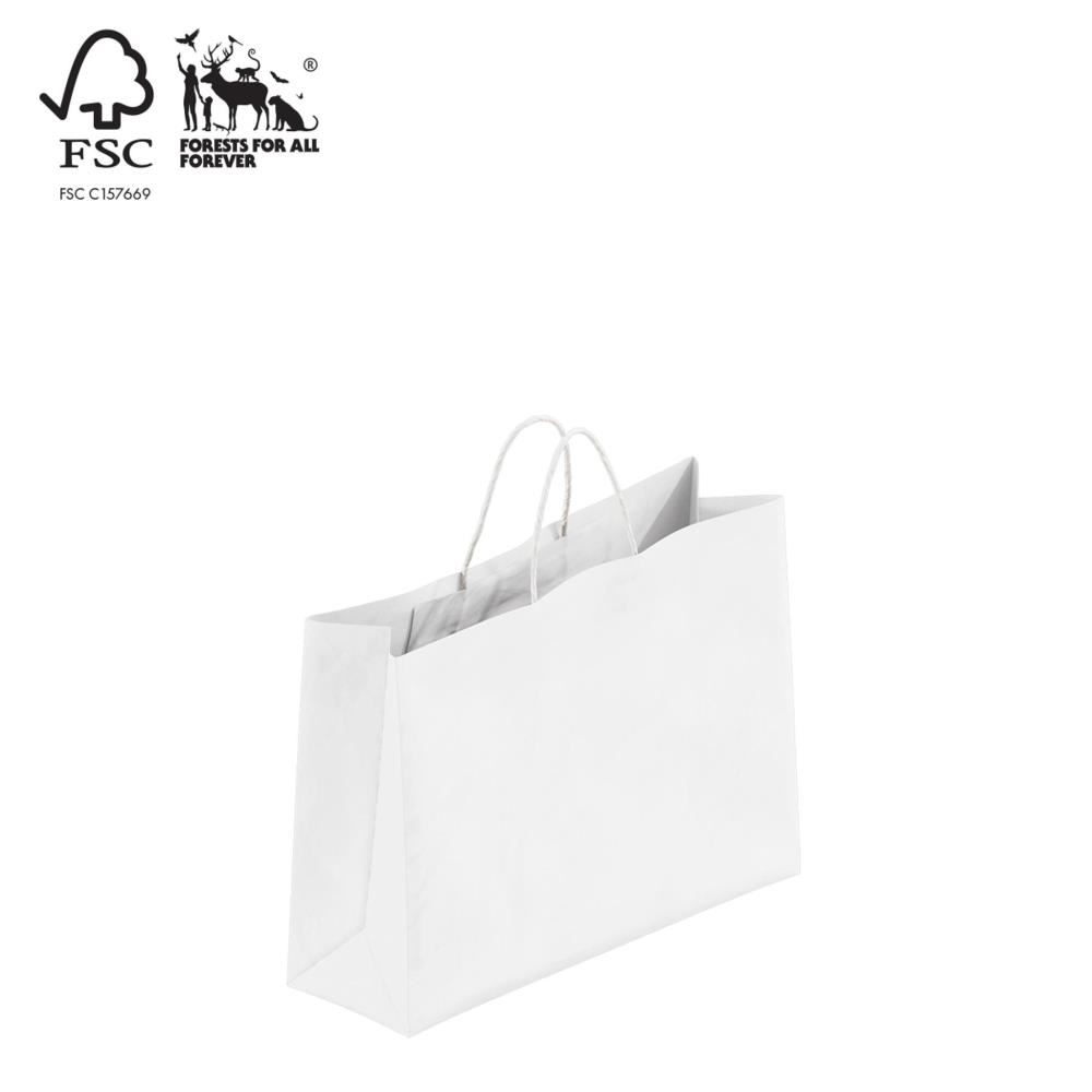 Image for KRAFT PAPER BAG BOUTIQUE SMALL WITH HANDLE 350W X 260H X 110 MM WHITE from Shoalcoast Home and Office Solutions Office National