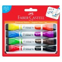 marker faber-castell magnetic whiteboard + eraser cap 8 colours pack 4