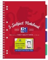 oxford 5 subject notebook a4 scribzee app compatible red 200 page