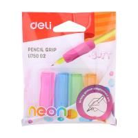 deli pencil grip, neon soft feel pack 4