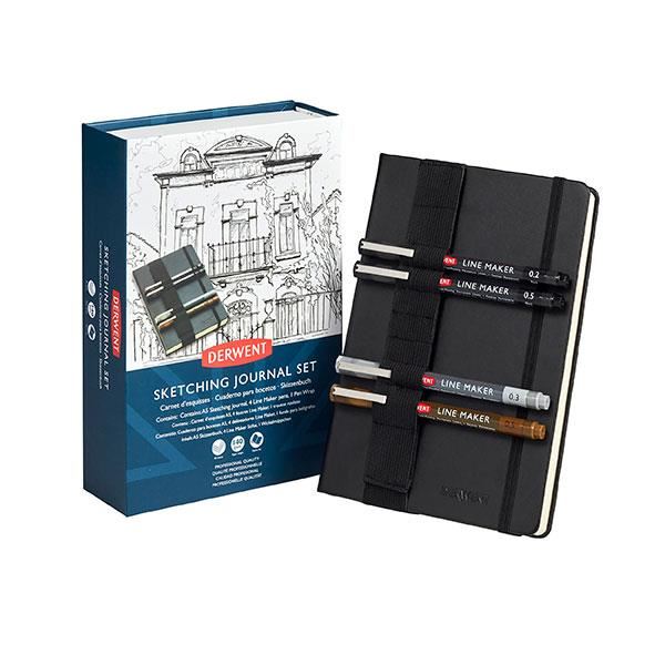Image for DERWENT SKETCHING JOURNAL SET BLACK A5 from Angletons Office National