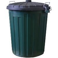 redback garbage rubbish bin with lid 75 litre green/black