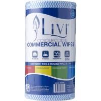 livi essentials commercial wipes blue 30x50cm 90 sheets