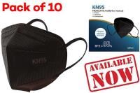 kn95 disposable face mask black >95% box 10