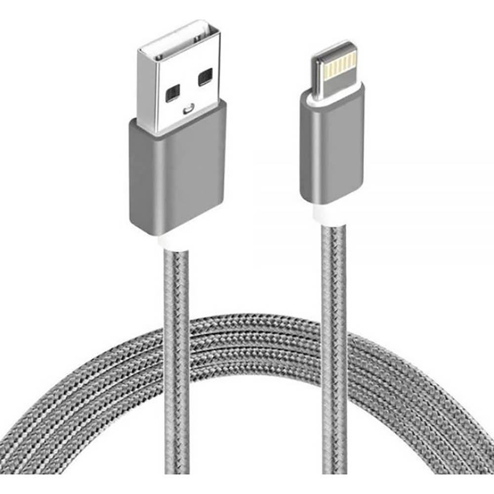 Image for ASTROTEK MESH BRAIDED LIGHTNING CABLE SILVER 1M from Angletons Office National