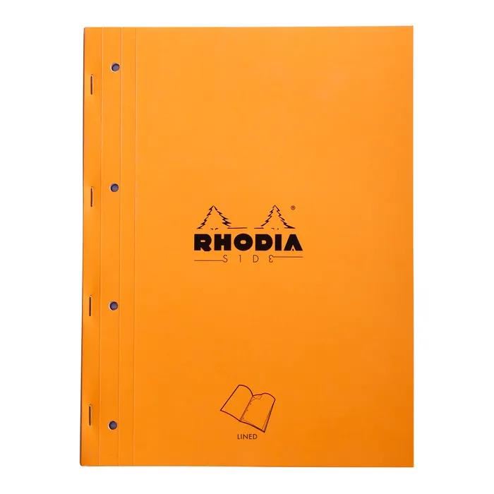 Image for RHODIA - NO. 18 SIDE STAPLED NOTEPAD WITH 4 HOLES - A4+ - RULED from Angletons Office National