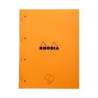 rhodia - pad #18 - side stapled notebook - seyes - a4+ - orange