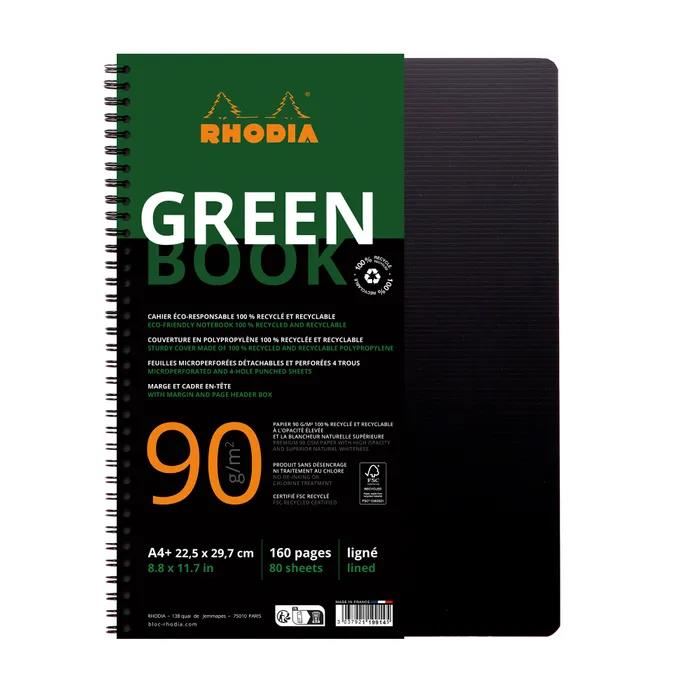 Image for RHODIA - RHODIACTIVE GREENBOOK WIREBOUND - A4+ - LINED from Angletons Office National