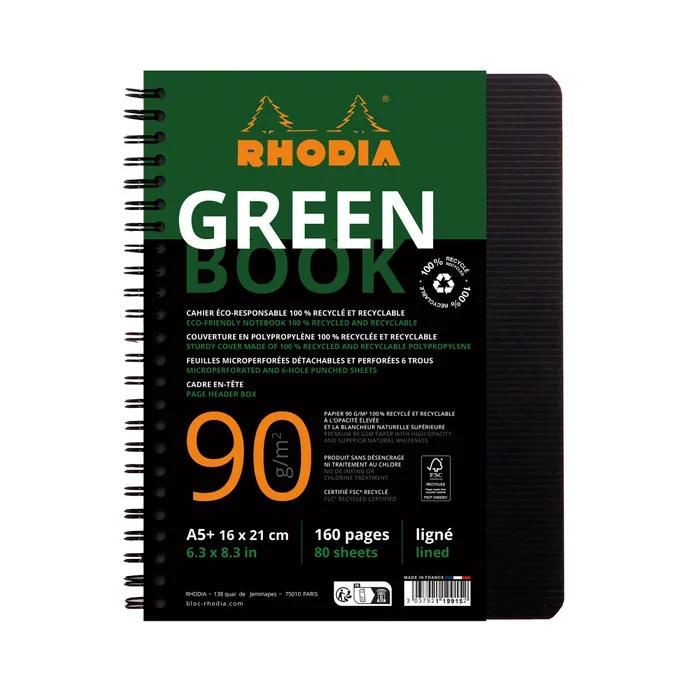 Image for RHODIA - RHODIACTIVE GREENBOOK WIREBOUND - A5+ - LINED from Angletons Office National