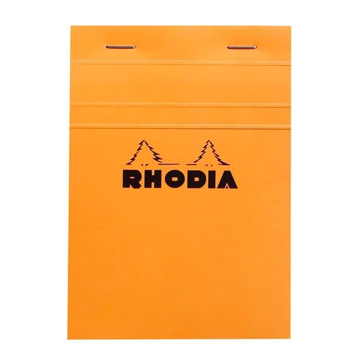 Image for RHODIA - NO. 13 TOP STAPLED NOTEPAD - A6 - 5 X 5 GRID - ORANGE from Angletons Office National