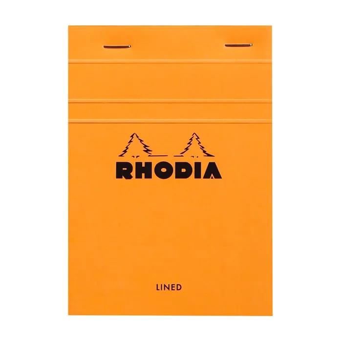 Image for RHODIA - NO. 13 TOP STAPLED NOTEPAD - A6 - RULED - ORANGE from Angletons Office National