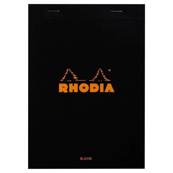 Image for RHODIA - NO. 16 TOP STAPLED NOTEPAD - A5 - PLAIN - BLACK from Angletons Office National
