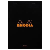 rhodia - no. 16 top stapled notepad - a5 - plain - black