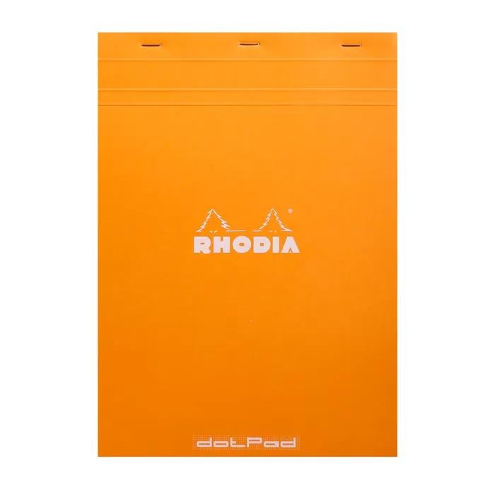 Image for RHODIA - NO. 18 TOP STAPLED NOTEPAD - A4 - DOT GRID - ORANGE from Angletons Office National
