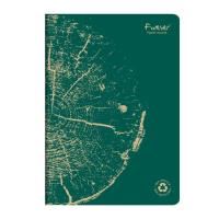 clairefontaine - forever 100% recycled - stapled notebook - a4 - lined - green