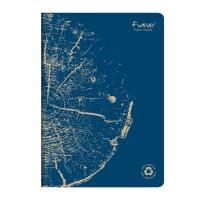 clairefontaine - forever 100% recycled - stapled notebook - a4 - lined - blue