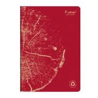 clairefontaine - forever 100% recycled - stapled notebook - a4 - lined - red