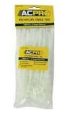 Image for CABAC CABLE TIES 140MMX3.6MM WHITE PK100 from Angletons Office National