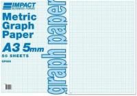 impact a3 metric graph pad 5mm 50 sheets