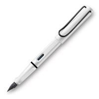 lamy - safari - fountain pen - medium - white with black clip