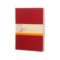 moleskine cahiers, set of 3 extra large ruled journal cranberry red