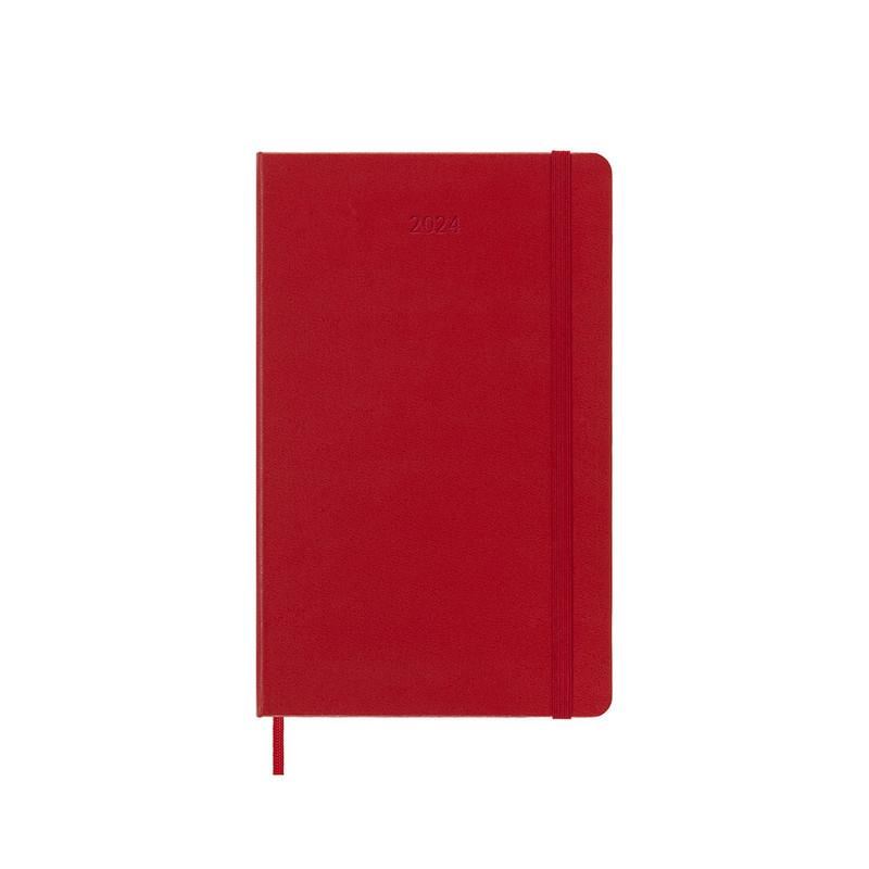 Image for MOLESKINE- 2024 - 12 MONTH WEEKLY NOTEBOOK HARD COVER DIARY - LARGE - SCARLET RED from Angletons Office National