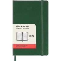 moleskine - 2024 - 12 month daily hard cover diary - pocket - myrtle green