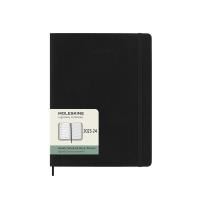 moleskine - 2023-24 18 month soft cover diary - weekly notebook - extra large - black