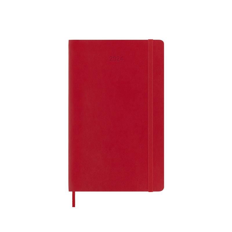 Image for MOLESKINE- 2024 - 12 MONTH WEEKLY NOTEBOOK SOFT COVER DIARY - LARGE - SCARLET RED from Angletons Office National