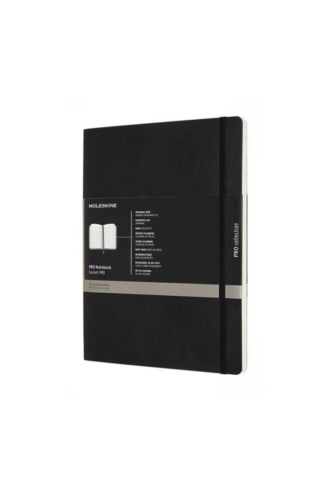 Image for MOLESKINE PROFESSIONAL RULED NOTEBOOK EXTRA LARGE SOFT COVER BLACK from Angletons Office National