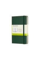 moleskine - classic hard cover notebook - plain - pocket - myrtle green
