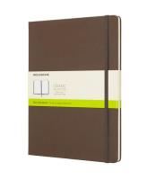 moleskine classic hard cover plain notebook, extra large earth brown
