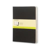moleskine cahiers set of 3 extra large plain notebook black