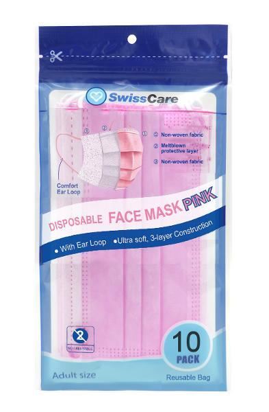 Image for DISPOSABLE 3 PLY FACE MASK WITH ELASTIC LOOP PK10 from Angletons Office National